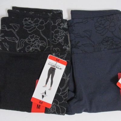 Women's Sketchers GoWalk Leggings w/Side Pockets 2 Pr. (1 Black/1 Navy) Size MED